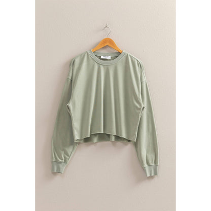 Mineral Washed Sweatshirt With Raw Hem