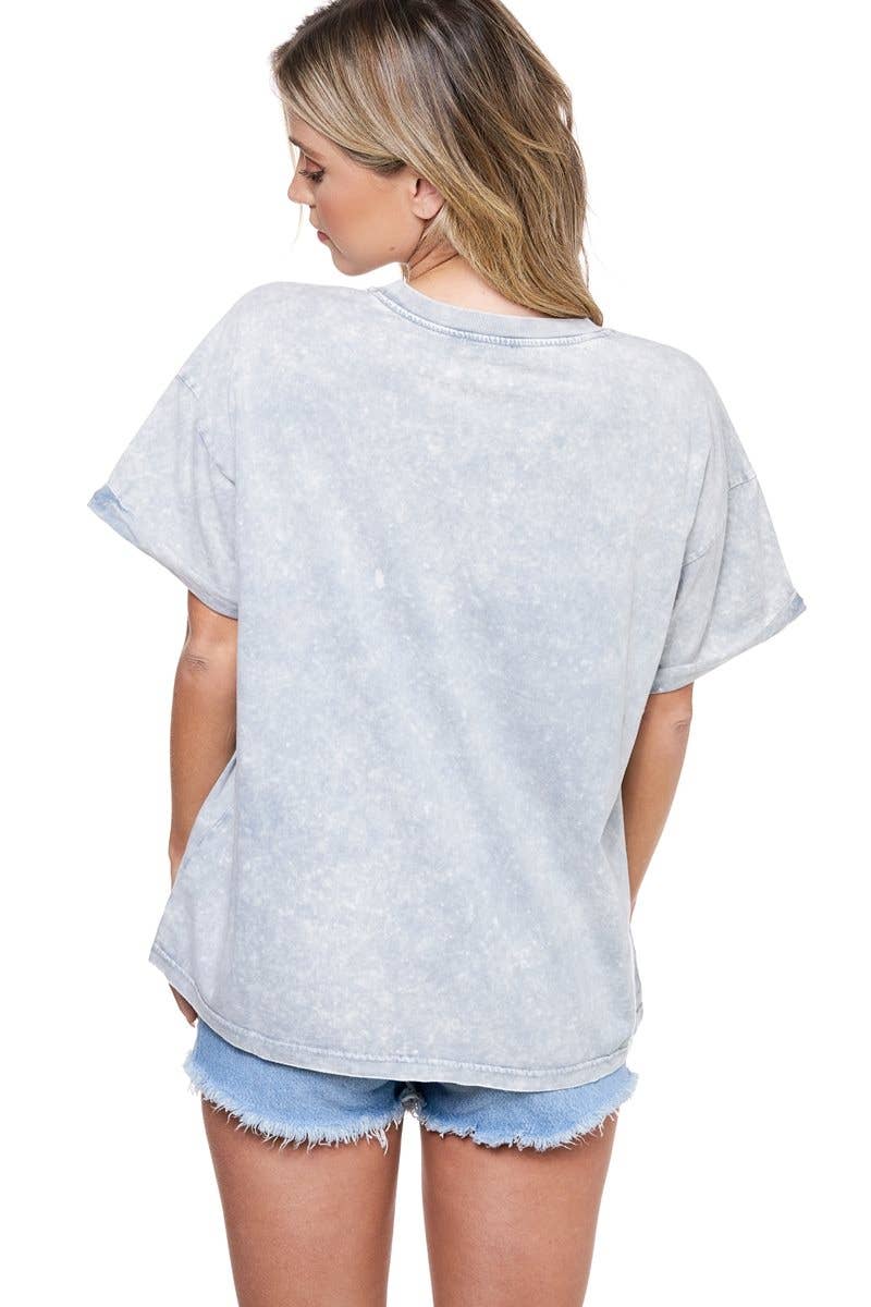 PUFF' Rock N Roll Leopard Graphic S/S Mineral Washed Tee