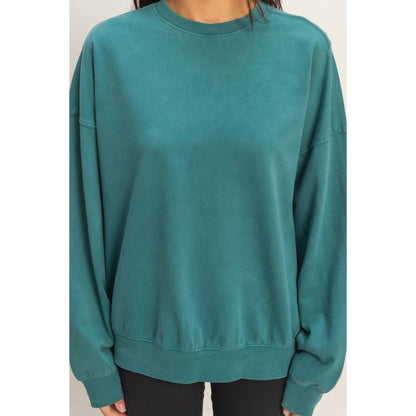 Ribbed Crew Neck Sweatshirt