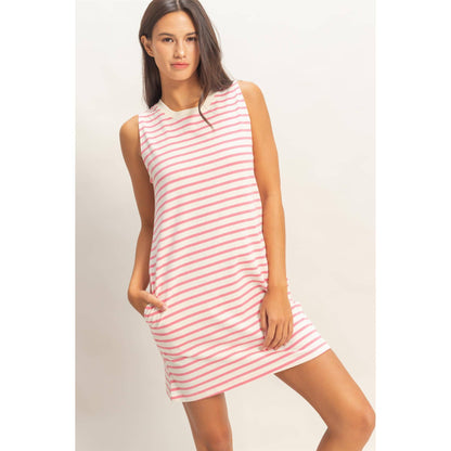 Striped Sleeveless Mini Dress