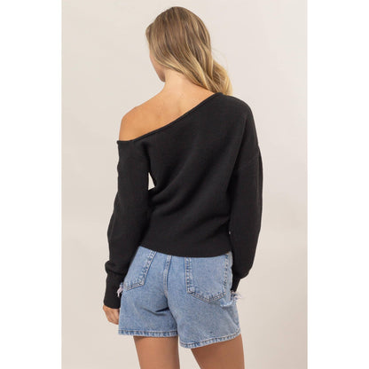 DZ24F735-Off-The-Shoulder Sweater