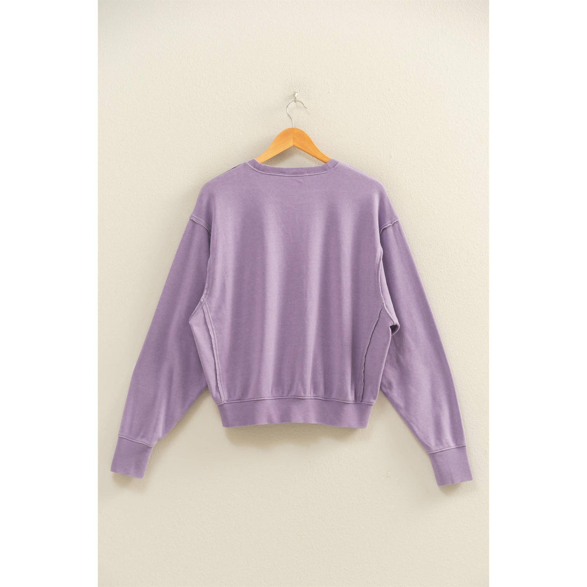 Raw Edge Detail Burnout Sweatshirt
