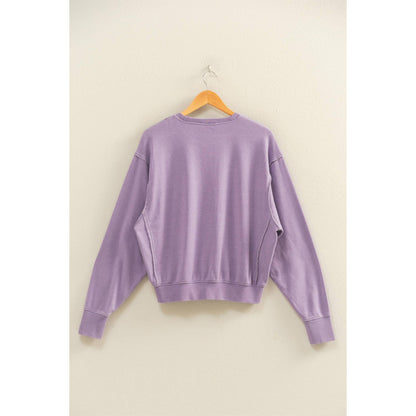 Raw Edge Detail Burnout Sweatshirt