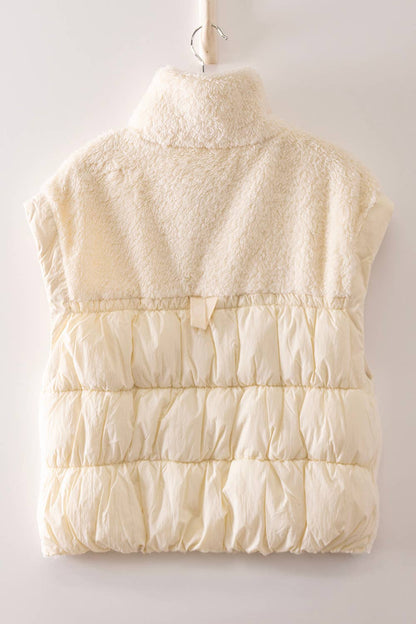 NJ90484-Cozy Sherpa Puffer Vest
