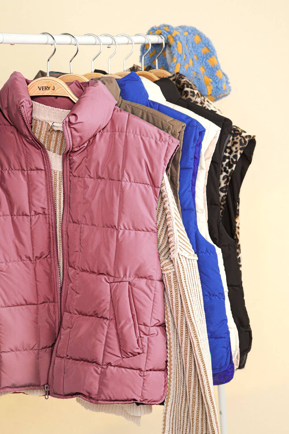 Solid & Leopard Puffer Padded Warm Vest