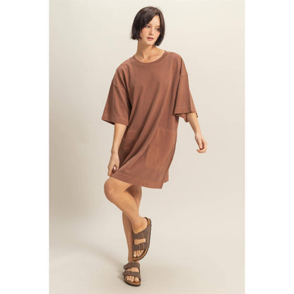 Short Sleeve Relaxed Fit T-Shirt Mini Dress