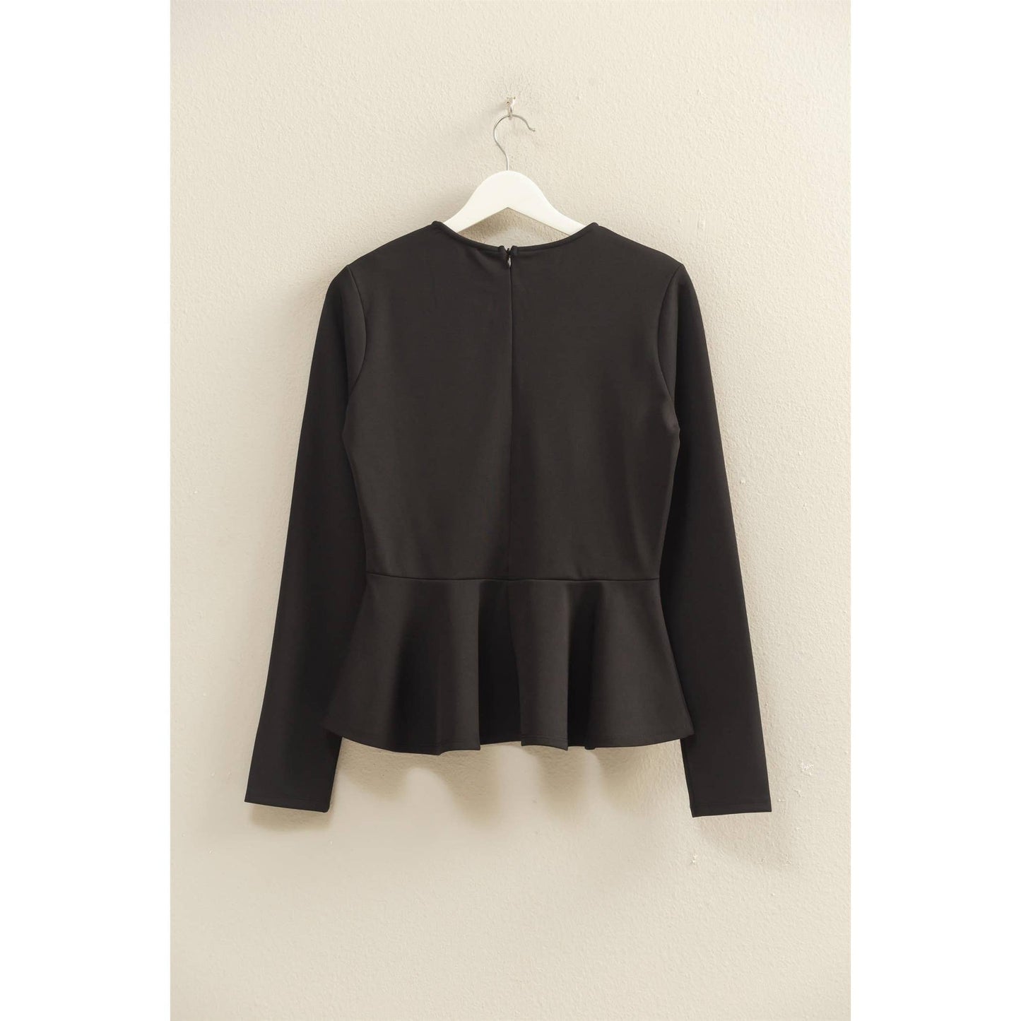 Peplum Tailored Long Sleeve Top
