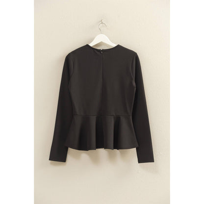 Peplum Tailored Long Sleeve Top