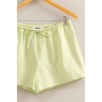 DZ25A957-Gingham Pattern Relaxed Fit Shorts