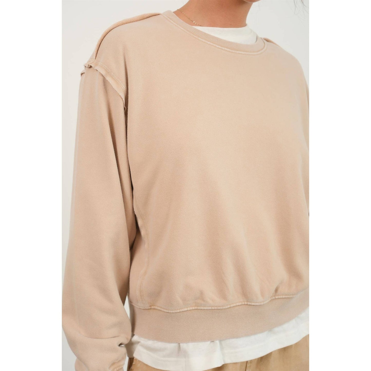 -Drop Shoulders Crewneck Sweatshirt