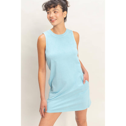 Pigment Dyed Sleeveless Mini Dres