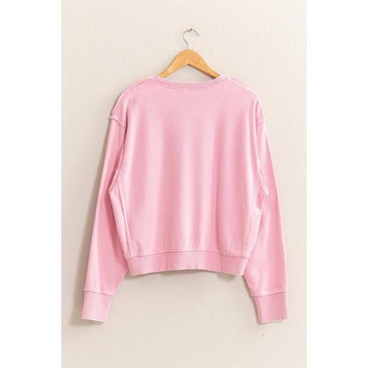 -Drop Shoulders Crewneck Sweatshirt