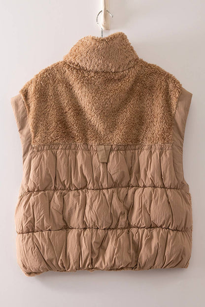 NJ90484-Cozy Sherpa Puffer Vest