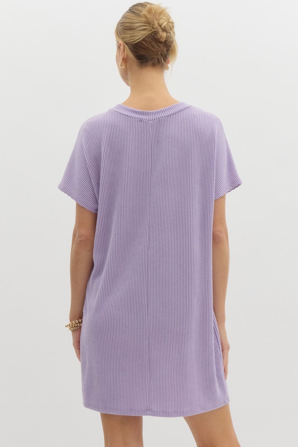 RIBBED DRESS LIGHT PURPLE