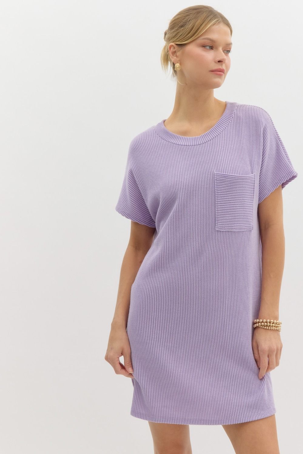 RIBBED DRESS LIGHT PURPLE