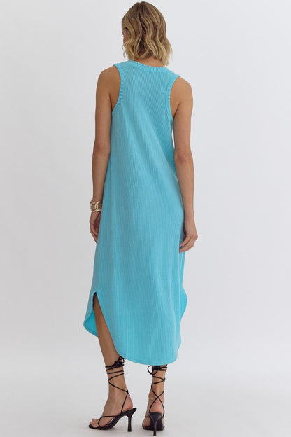 RIBBED DRESS BLUE