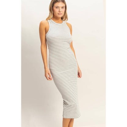 Striped Ribbed Tank Dress