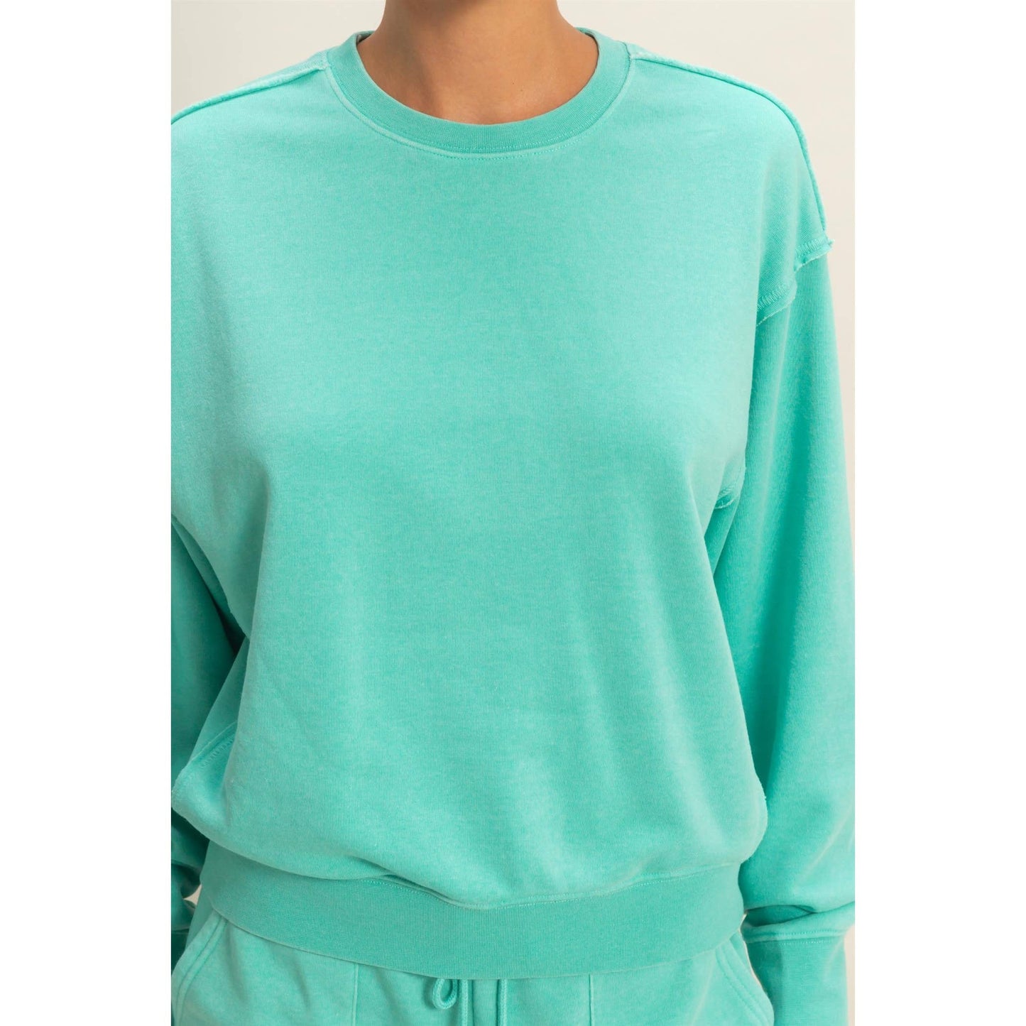 Raw Edge Detail Burnout Sweatshirt