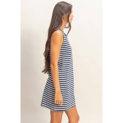 Striped Sleeveless Mini Dress