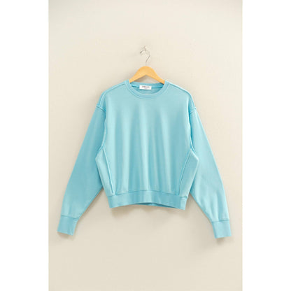 Raw Edge Detail Burnout Sweatshirt