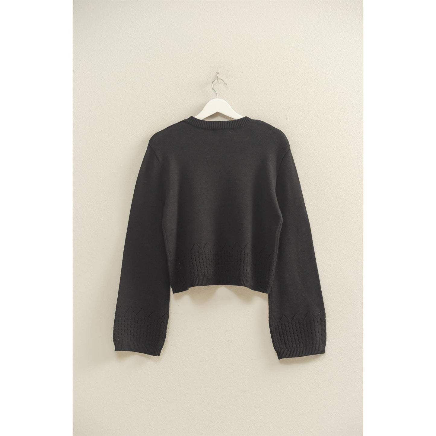 Betty Eyelet Detailed Long Sleeve Sweater