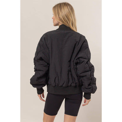 Oversized Bomber Puffer Jacket