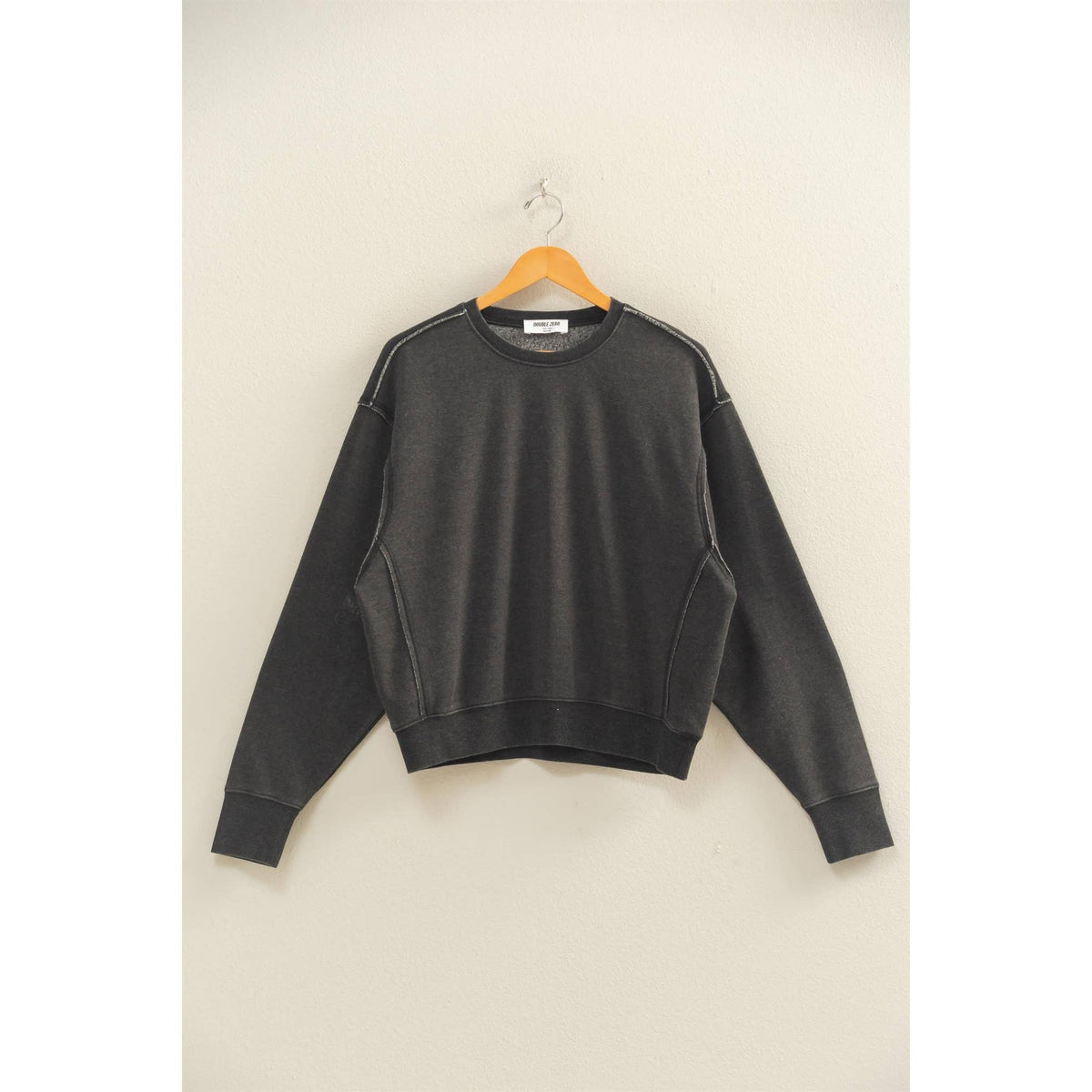 Raw Edge Detail Burnout Sweatshirt