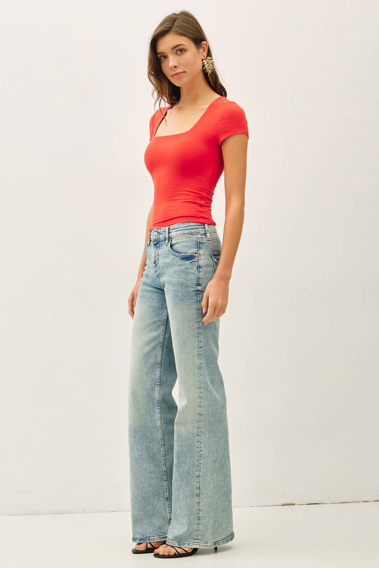 NEW SHADE[SOFT CORE] SQUARE NECK KNIT TEE