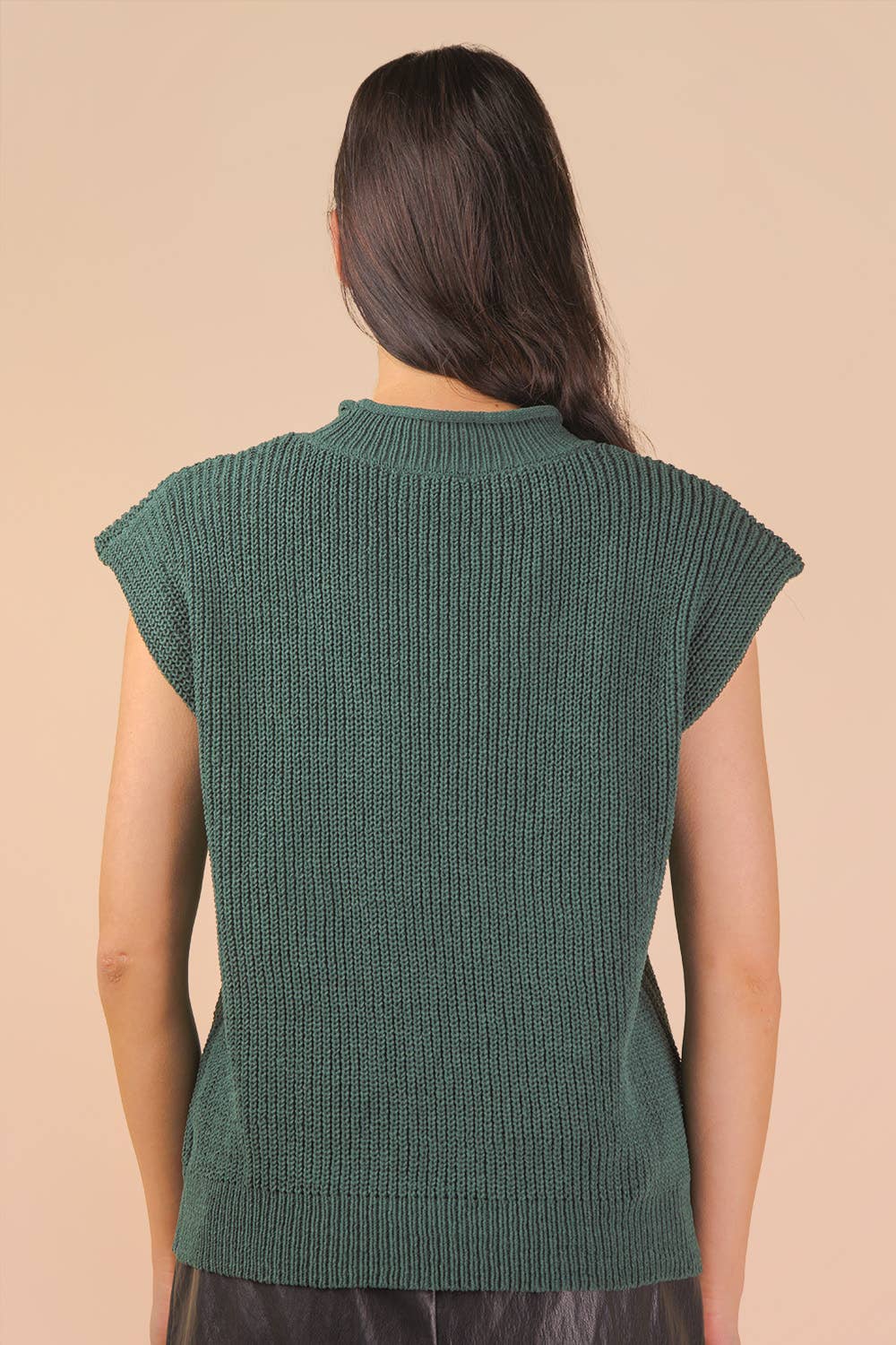 12W3112N-Oversized Soft Knit Sweater Vest Top