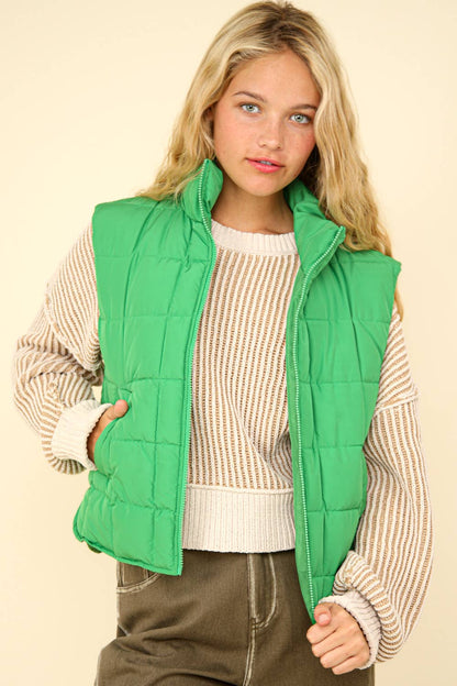 pink Puffer Padded Warm Vest